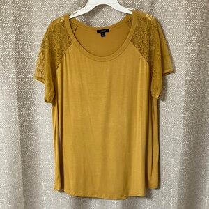 Willow Mustard Lace Sleeve Blouse